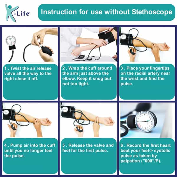 K-Life Aneroid Manual Sphygmomanometer & Pressure Gauge Blood Pressure Machine Bp Monitor (Black)