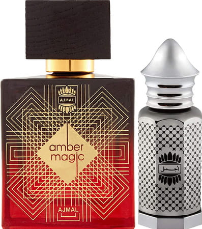Ajmal Amber Magic Edp 100ml Perfume For Men And Asher Cp Oil Alcohol-Free Attar 12ml For Unisex