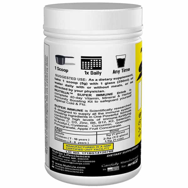 Nutrija Super Immune Booster Drink - D3 | Zinc 30Mg | B6 | B12 - (400G(Lychee))