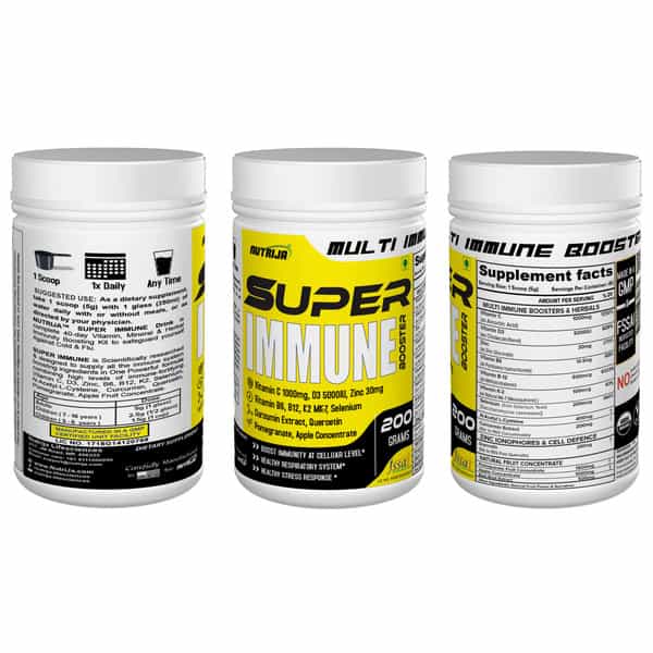 Nutrija Super Immune Booster Drink - D3 | Zinc 30Mg | B6 | B12 - (400G(Lychee))