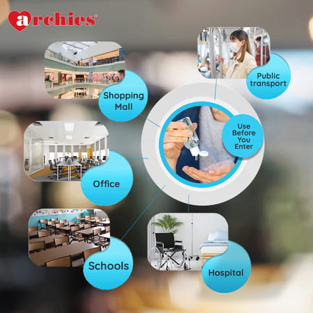 Archies Hand Sanitizer Combo Pack 200ml X 5