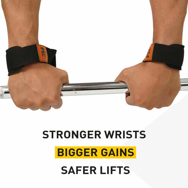 Muscleblaze Weight Lifting Straps | Wrist Supporter For Gym | Deadlift Strap (Black Free Size)
