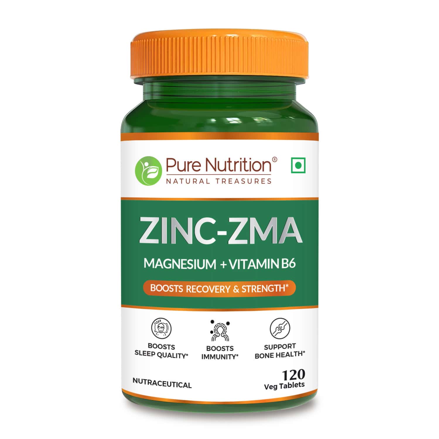 Pure Nutrition Zinc Zma 800mg | Zinc Magnesium Aspartate + Vitamin B6 | Men & Women 120 Veg Tablets