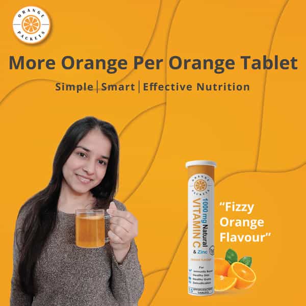 Orange Packets Natural Amla Vitamin C 1000Mg With Zinc (Pack Of 2)