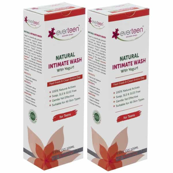 Everteen Yogurt Natural Intimate Wash For Feminine Intimate Hygiene In Teens - 2 Packs (105Ml Each)