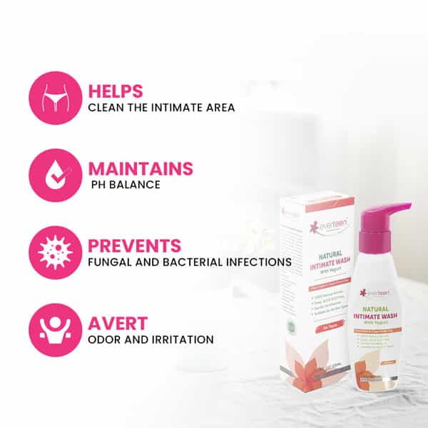 Everteen Yogurt Natural Intimate Wash For Feminine Intimate Hygiene In Teens - 2 Packs (105Ml Each)