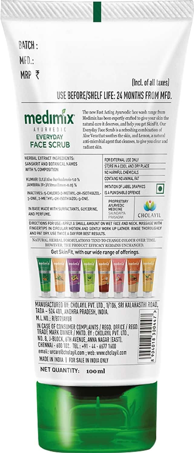 Buy MEDIMIX AYURVEDIC EVERYDAY FACE SCRUB 100ML Online & Get Upto 60