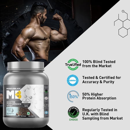 Muscleblaze Biozyme Performance Whey Protein | Informed Choice Uk (Blue Tokai Coffee | 750 G)