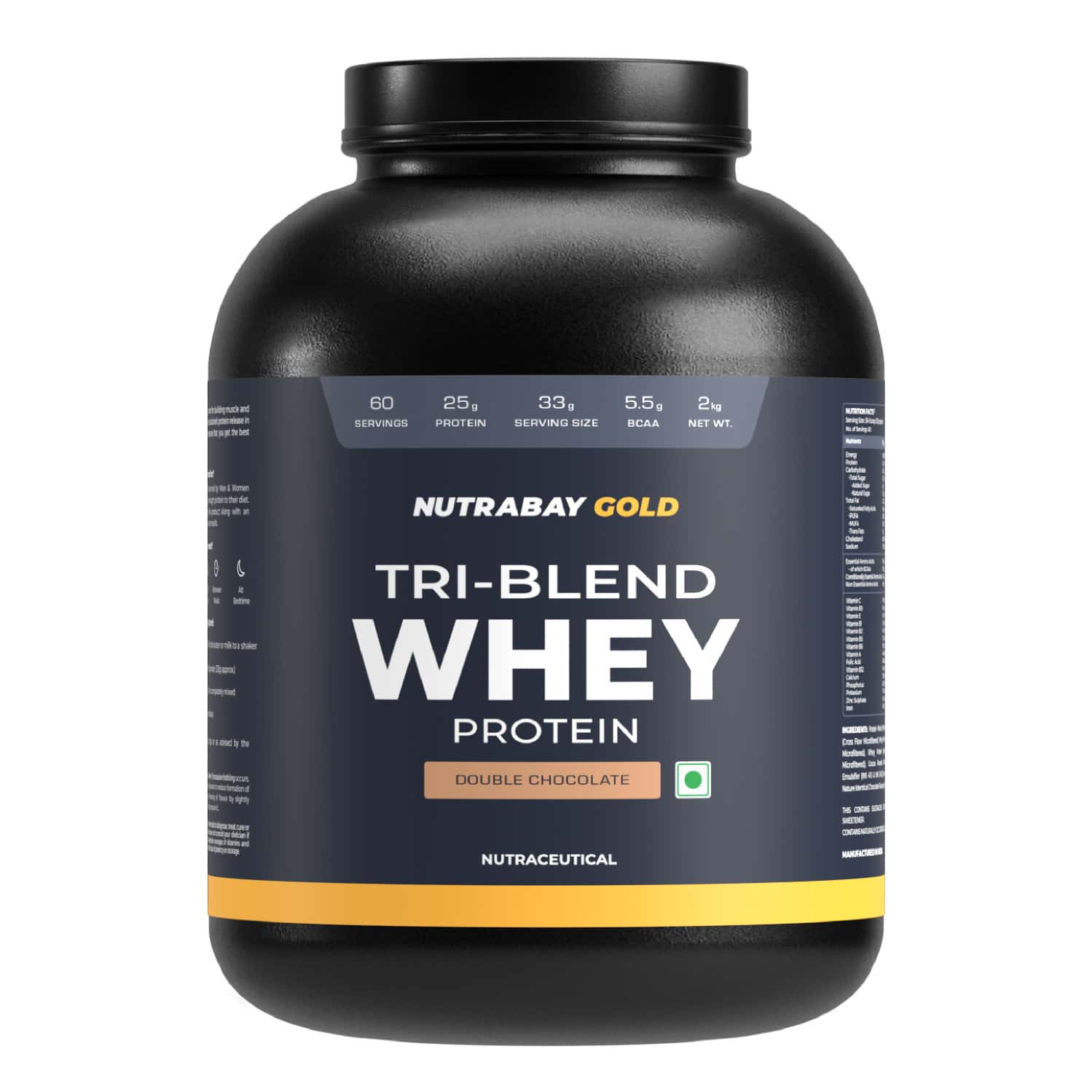 Nutrabay Gold Tri-blend Whey Protein Rich Chocolate Creme - 2kg