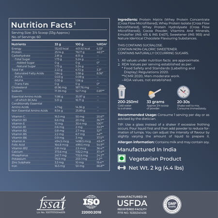 Nutrabay Gold Tri-Blend Whey Protein Rich Chocolate Creme - 2kg