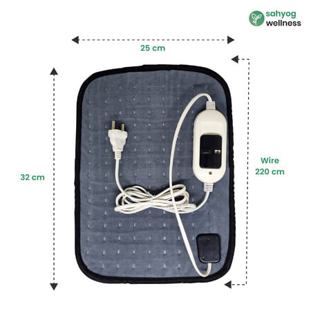 Sahyog Wellness Velvet Orthopaedic Pain Reliever Electric Heating Pad Regular Size (Grey)