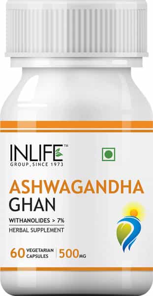 Inlife Ashwagandha Extract Supplement Immunity Boosters & General Wellness 500Mg-60 Veg Capsules