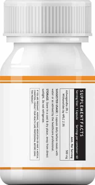 Inlife Ashwagandha Extract Supplement Immunity Boosters & General Wellness 500Mg-60 Veg Capsules