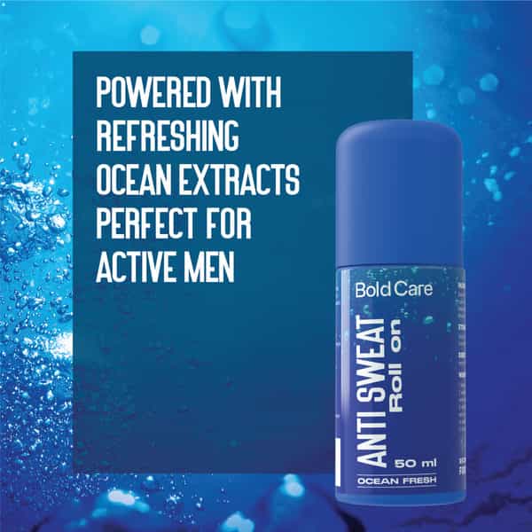 Bold Care Ocean Fresh Antiperspirant & Anti-Sweat Deodorant Roll-On For Men - 50Ml