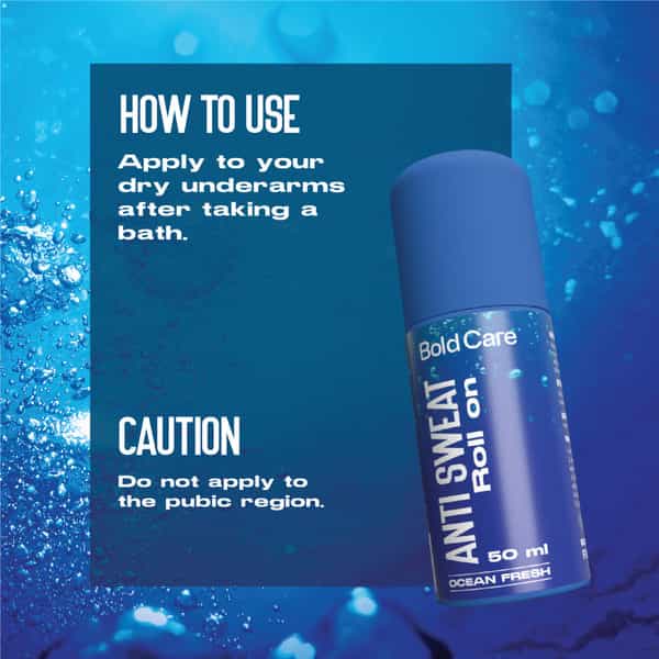 Bold Care Ocean Fresh Antiperspirant & Anti-Sweat Deodorant Roll-On For Men - 50Ml