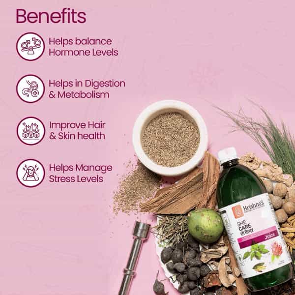 Krishna's She Care Juice 1 Litre | Clinically Proven Formula For Women's Wellness