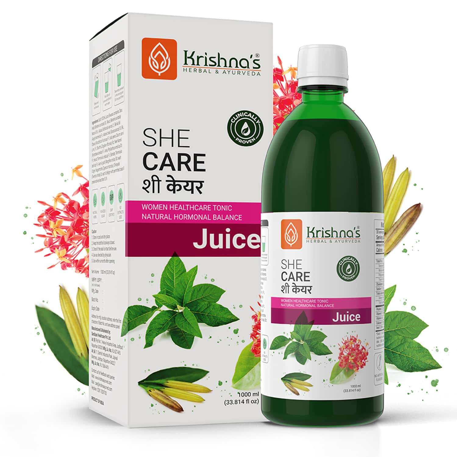 Krishna'S She Care Juice 1 Litre | Clinically Proven Formula For Women'S Wellness