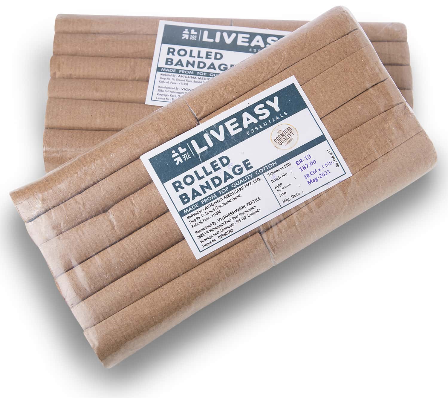 Liveasy Essentials Rolled Bandage 10cm*4mtr | Pack Of 12