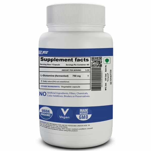 Nutrija Glutamine 750Mg - 60 Capsules