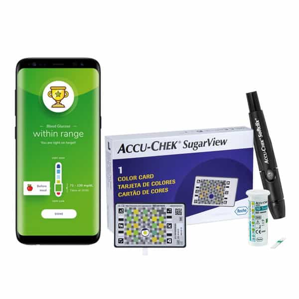 Accu-Chek Sugarview Mobile Glucose Monitoring Combo ( Color Card Lancing Device Lancets Strips)