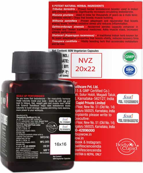 Wow Life Science Testoboost - 60 Capsules