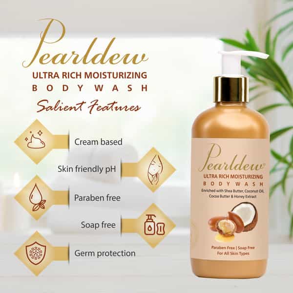 Pearldew Ultra Rich Moisturizing Body Wash 300 Ml | With Shea Butter & Honey (Pack Of 2)