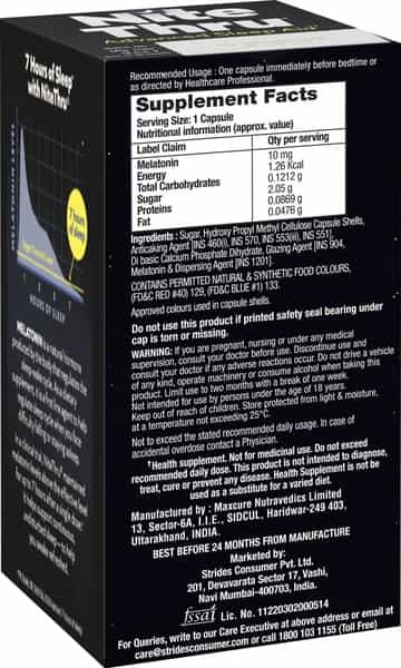 Nite Thru Advanced Melatonin Health Supplement 10Mg 30 Veg Capsules