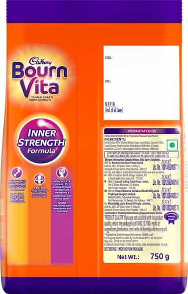 Cadbury Bournvita Nutrition Drink Refill Of 750 G