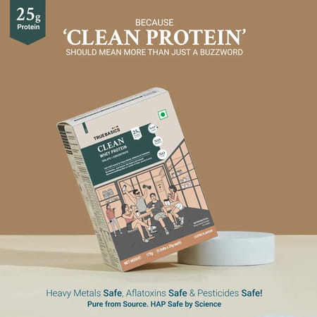 Truebasics Clean Whey Protein Powder Isolate & Concentrate Blend (Coffee | 35Gx5) | 25G Protein
