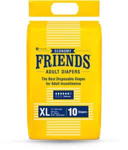 Friends Economy Adult Diapers Tape Style - 10 Count (xl) Waist 90-166 Cm(35.43-65.35 Inch)