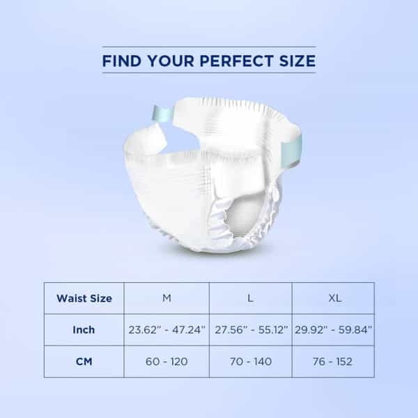 Friends Economy Adult Diapers Tape Style - 10 Count (Xl) Waist 90-166 Cm(35.43-65.35 Inch)