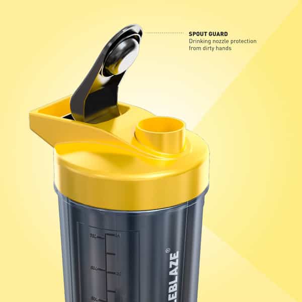Muscleblaze Zidd Pro 1.0 Shaker Bottle, 100% Leakproof, Bpa-Free Sipper Bottle, Yellow & Black|750Ml