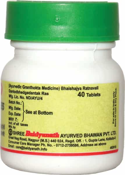 Baidyanath Asli Ayurved Dantodbhedgadantak Ras 40 Tablets (Pack Of 3)