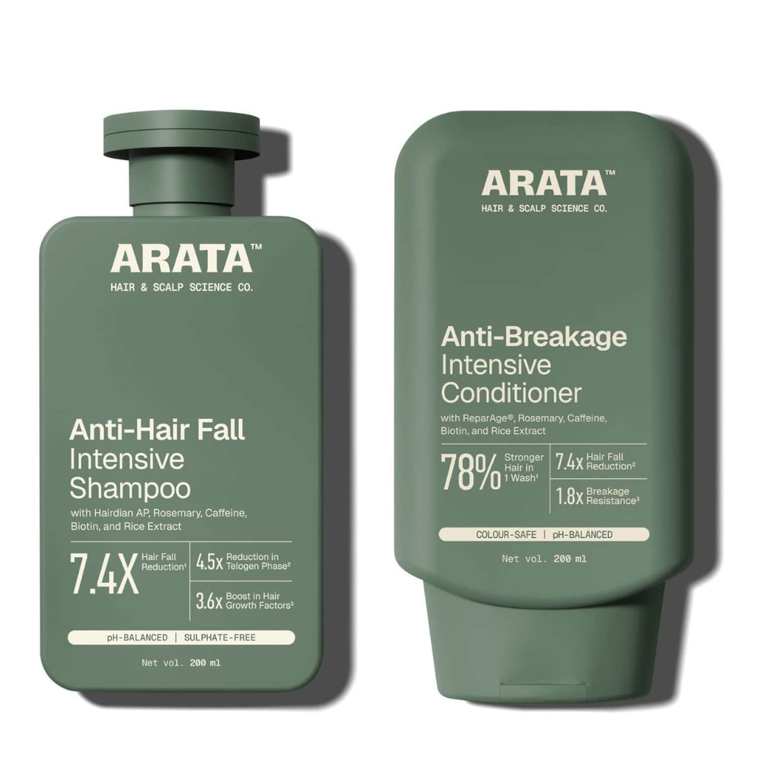Arata Multi - Active Anti - Hair Fall Shampoo & Conditioner Duo 200 Ml Each