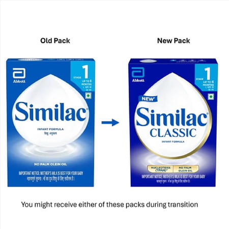 Similac Classic Stage 1 Infant Formula (Upto 6 Months) Refill Of 400 Gm