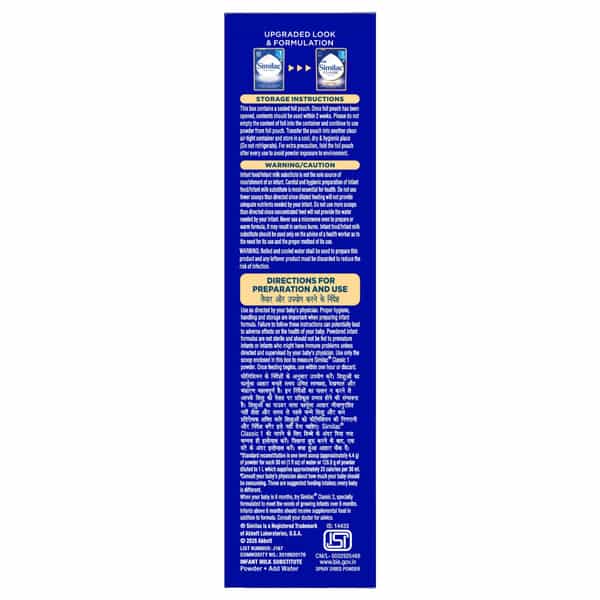 Similac Classic Stage 1 | Nfant Formula | Upto 6 Months | Box 400 Gm