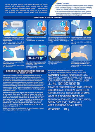 Similac Stage 1 Infant Formula (Upto 6 Months) Refill Of 400 G