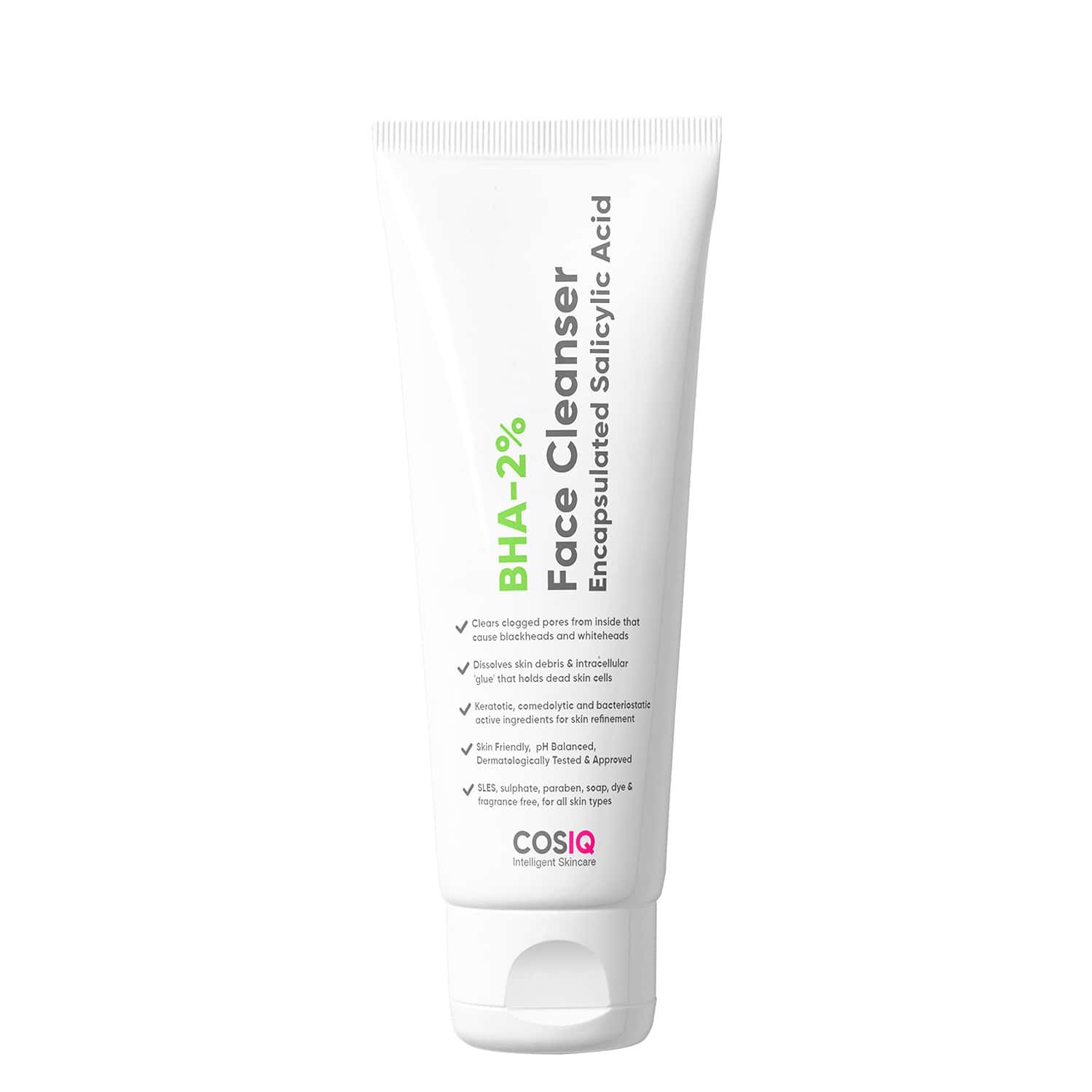 Cos-iq Salicylic Acid 2% Face Cleanser With Bha - Face Wash For Acne & Pimple|men & Women 100 Ml