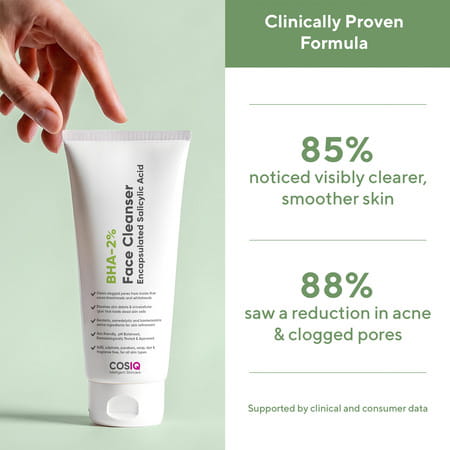 Cos-Iq Salicylic Acid 2% Face Cleanser With Bha - Face Wash For Acne & Pimple|Men & Women 100 Ml