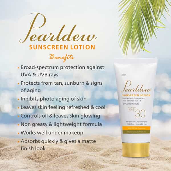 Pearldew Sunscreen Lotion (Spf 30) 50 Ml | With Aloe Vera | Uva & Uvb Protection (Pack Of 2)