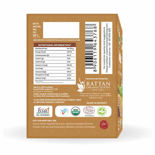 Nutriorg Certified Organic Amla Powder 200G