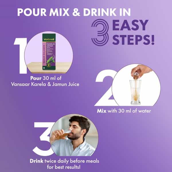 Vansaar Karela & Jamun Juice-1L | Manages Blood Sugar Control | Prediabetics & Diabetics