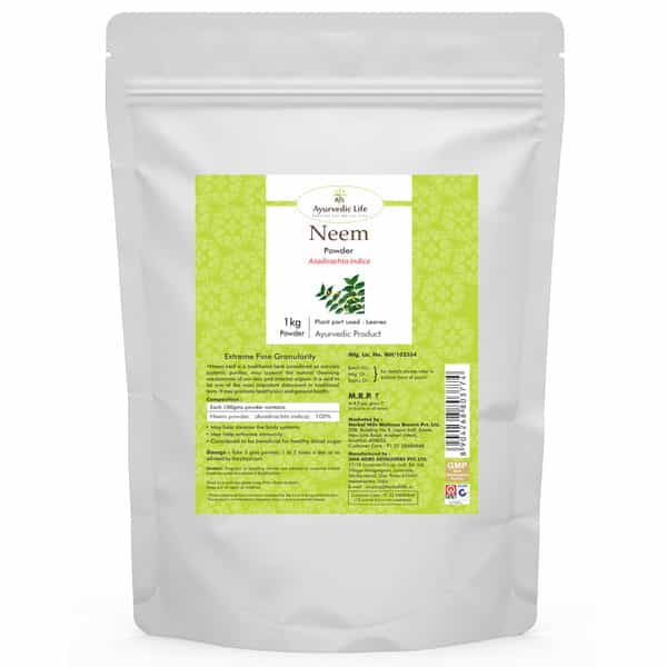 Al-Ayurvedic Life Neem Leaves Powder Azadirachta Indica Powder 1 Kg Value Pack Of 5