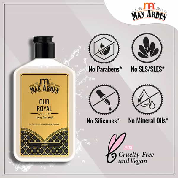 Man Arden Oud Royal Luxury Body Wash Infused With Shea Butter & Vitamin E 250Ml