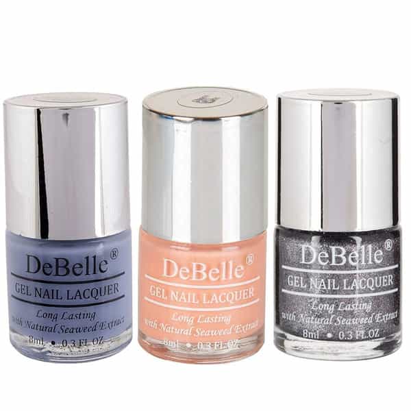 Debelle Gel Nail Polish Combo Set Of 3 Blueberry Bliss- 24 Ml (8 Ml Each) Rakhi Gifts