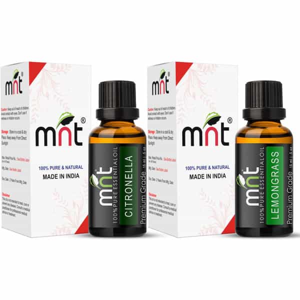 Mnt Combo Mosquito Repellent Citronella Oil & Lemongrass Essential Oil (Each 15Ml) (Pack Of 2)
