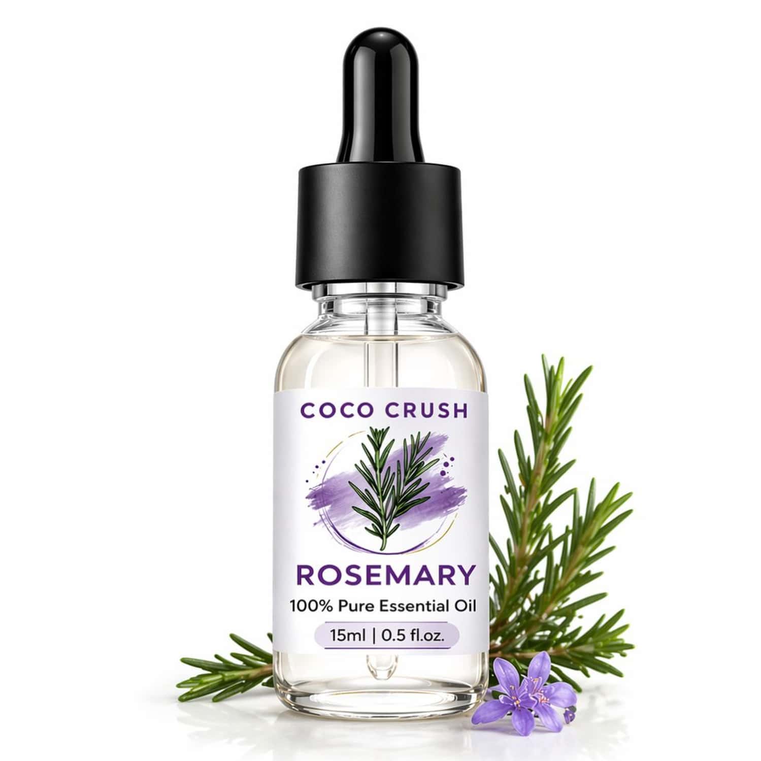 Coco Crush Rosemary Essential Oil 15ml | 100% Pure & Undiluted For Hair Growth & Scalp Stimulation