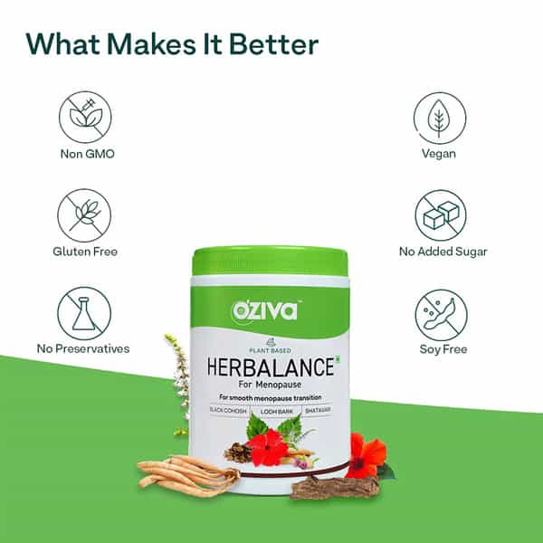 Oziva Plant Based Herbalance For Menopause 250G | Menopause Relief Drink