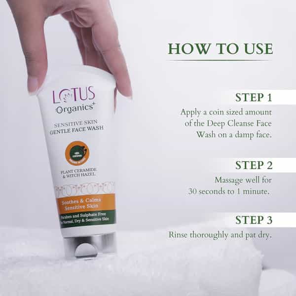 Lotus Organics+ Sensitive Skin Gentle Face Wash 80Gm (Pack Of 2 )