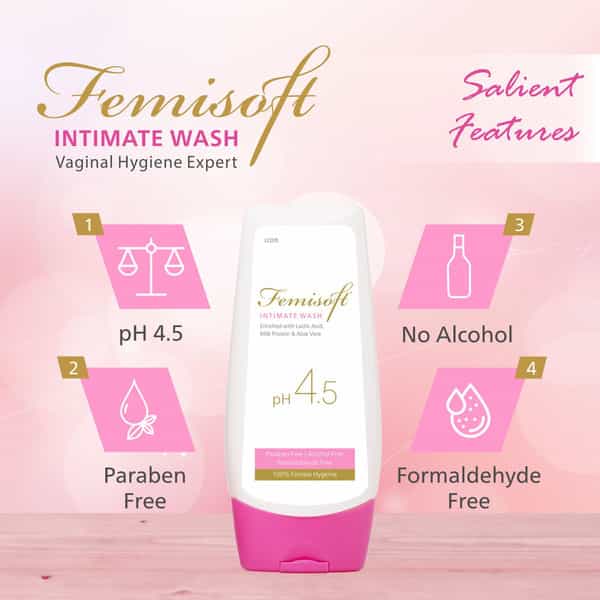 Femisoft Intimate Wash 100 Ml | With Aloe & Red Berry | Alcohol Free (Pack Of 2)